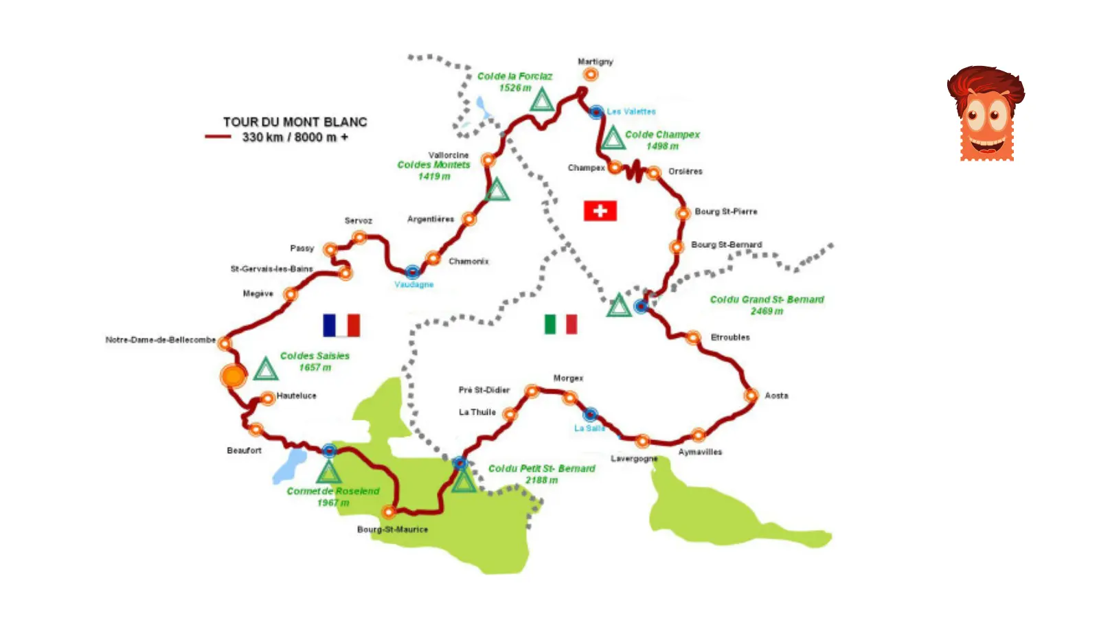 carte tour mont blanc